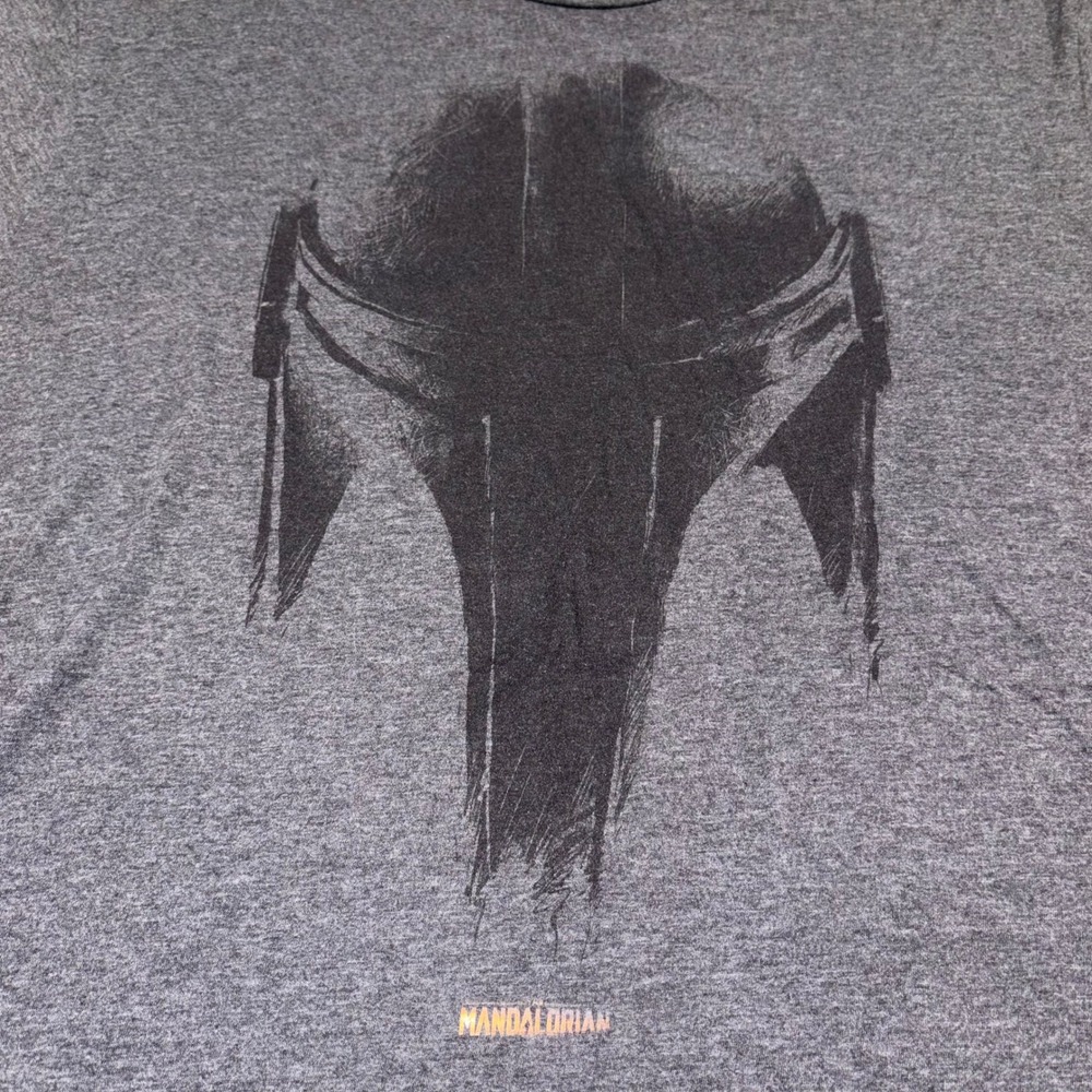 Star Wars Mandalorian‎ Helmet Graphic Tee Mens XL Charcoal Grey Star Wars